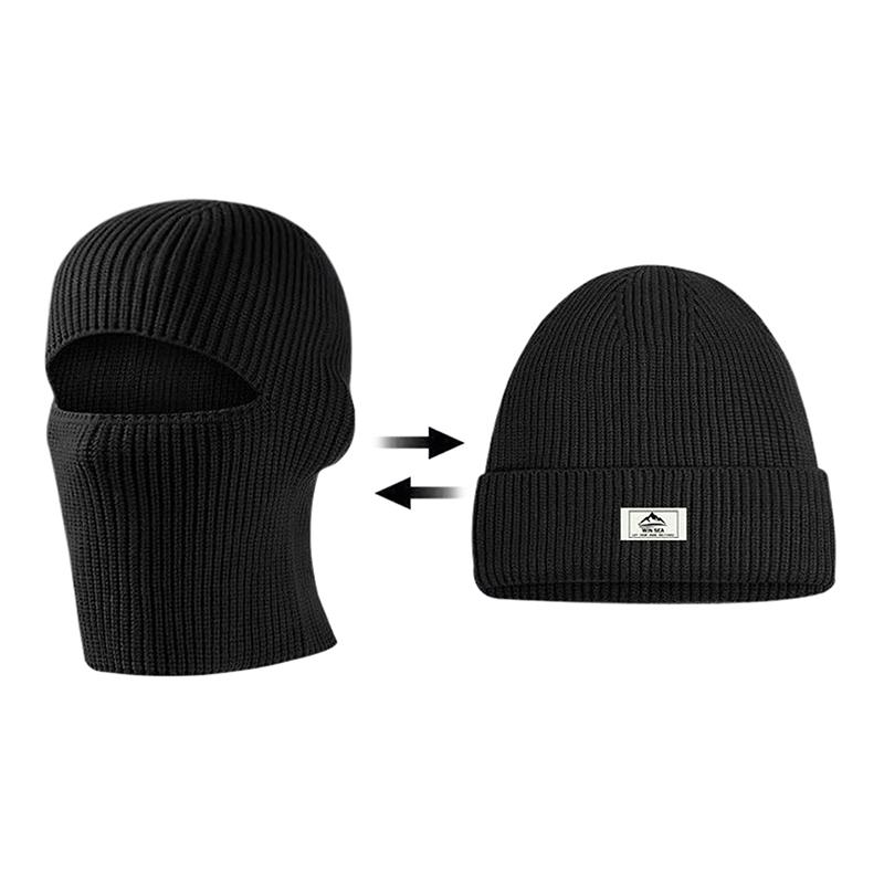 

Балаклава 2 в 1 Мужская Женская Зимняя Теплая Вязаная Шапка Шапка-бини Закрывающая Лицо Лыжная Маска для Активного Отдыха Велоспорта Защита Ушей Шапка Защита от Холода Дышащая Маска