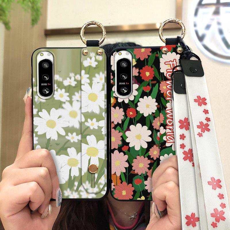 Protective Phone Holder Phone Case For Sony Xperia5 IV Kickstand Dirt-resistant Lanyard Back Cover Waterproof Soft Case