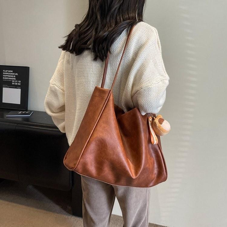 Stylish Korean Inspired Simple Women's Tote Shoulder Bag For Casual School Use