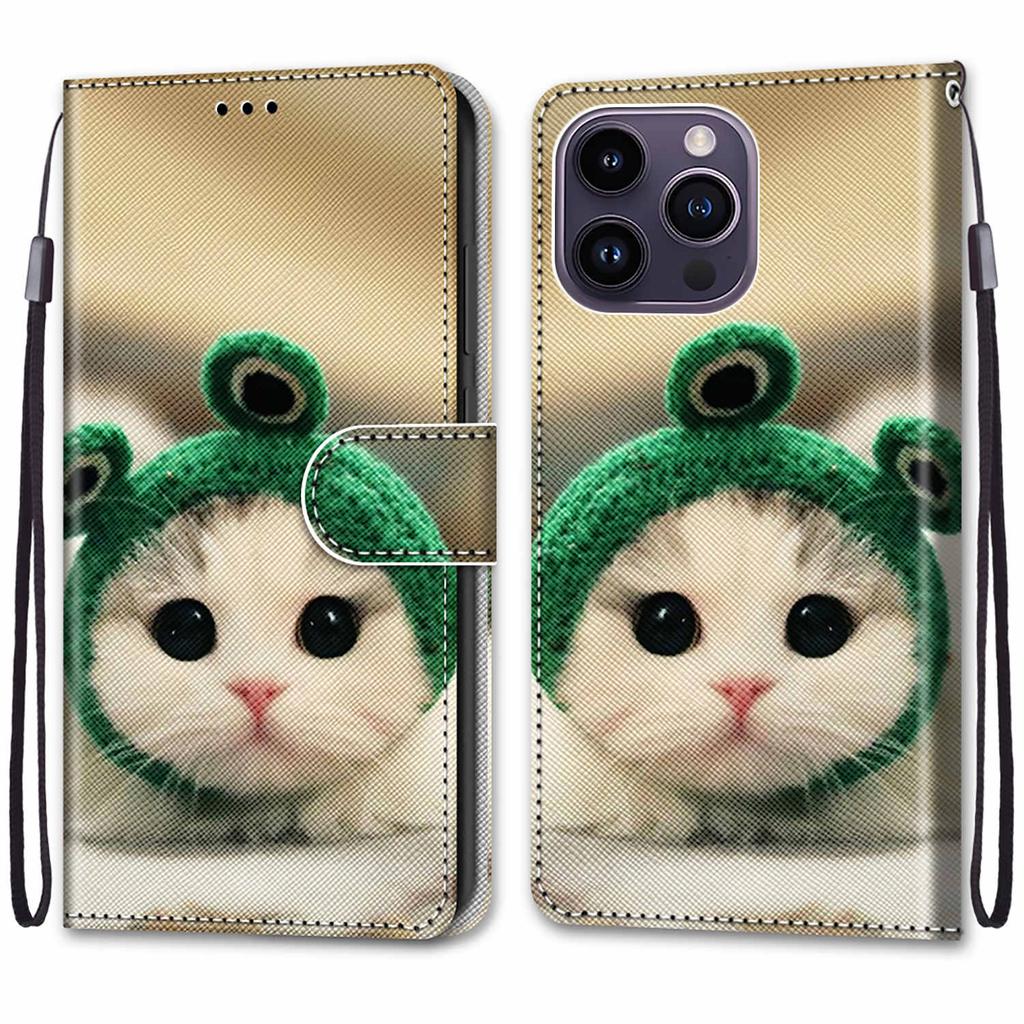 Luxury Painted Leather Case Wallet Book Style Protective Cover for iPhone 16 15 14 13 12 11 Pro MAX 16Pro 15Pro 14Pro 16Plus 15Plus 12mini SE4 (2025)