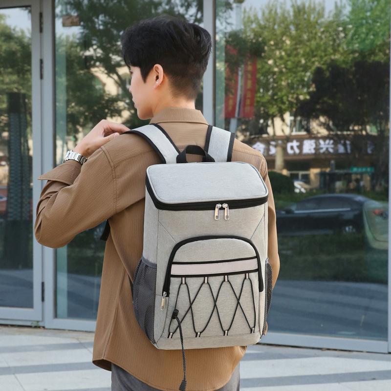 Backpack Thermal Insulation Bag Oxford Cloth Large-Capacity Outdoor Picnic Backpack, Multi-Functional Anti-Splashing Picnic Bag