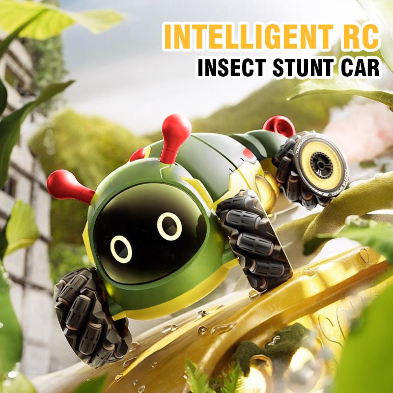 Non-Toxic Intelligent Remote Control Insect 4Wd Rc Stunt Car With Spray Light Radio Controlled Animals Electric Toys For Kids Gifts