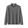 STORN Fashion Half Zipper Stand Collar Short Sleeve Men's T-shirt New Solid Color Luxury Summer Ice Silk Breathable Sports Casual Top