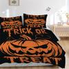 3pcs Halloween Trick or Treat Quilt Set Cartoon Themed Bed Quilt Set Lovely Character Bedroom Decor Bed Quilt Set Four Seasons (1 Cover + 2Pillow