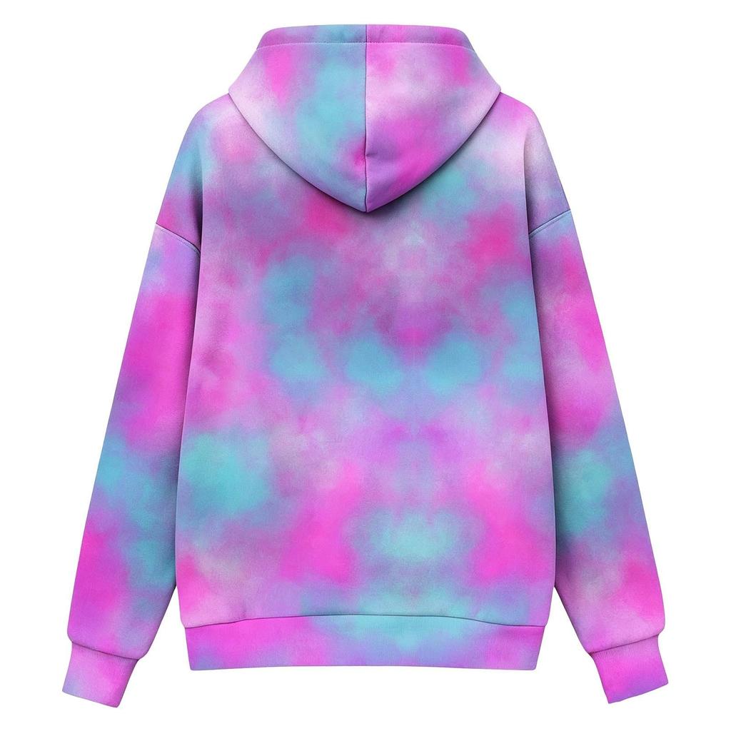 Sudadera con capucha y mangas largas de colores para niña con bolsillo para mascota para uso casual diario