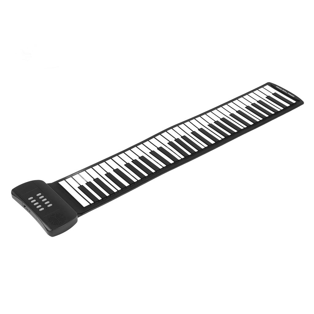 61 Keys Hand Roll Piano Portable 4D Stereo Surround Sound Roll Up Keyboard Piano for All Ages PM61
