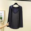 Long Sleeves Modal Hooded Cardigan Women's Thin Loose Outer Wear Sun Protection Top Plus Size Loose Pure Color Casual Outwear