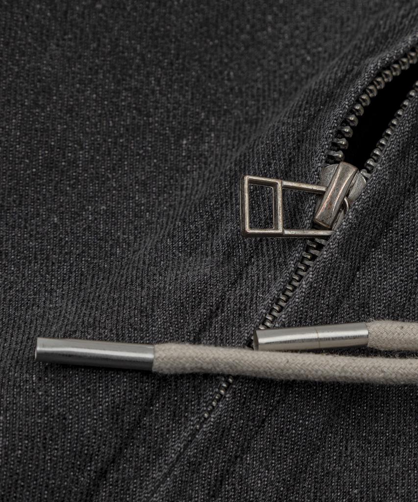 LETTERCOMO Washed Denim Zip-Up Black