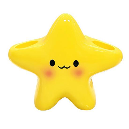 

Toothbrush Holder with Water Drainage Air Circulation Star Shape Weighted Base Anti-Tip Design Toothbrushes Bathroom Organizer 1pc