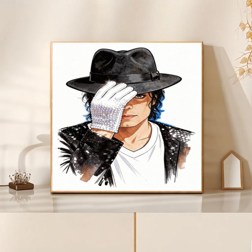 Michael Jackson Retro Dance Tribute 5D Round Diamond Painting Kit Diamond Embroidery Painting Rhinestones Mosaic Frameless Handwork Decoration Arts