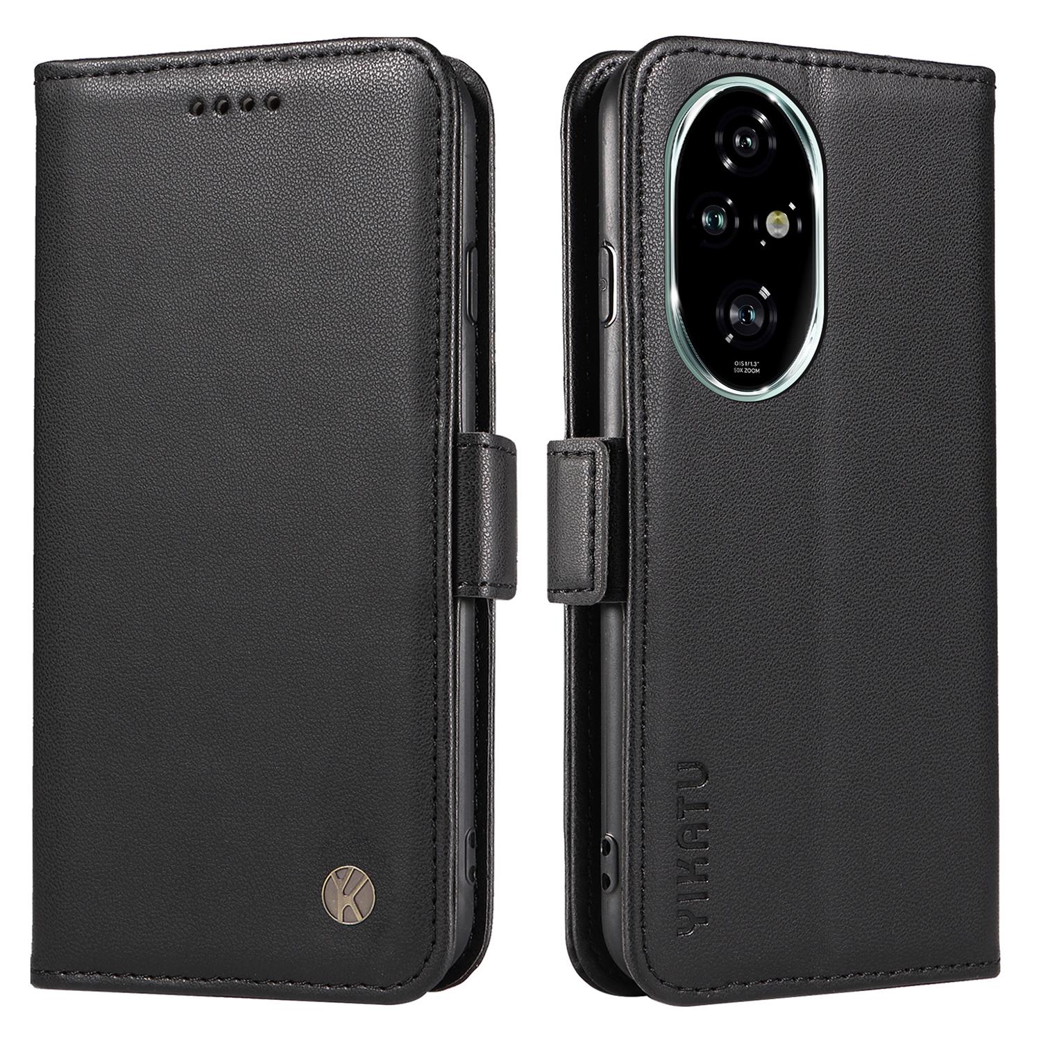 

For Honor 200 Pro 5G Case PU Leather Phone Wallet Cover Black
