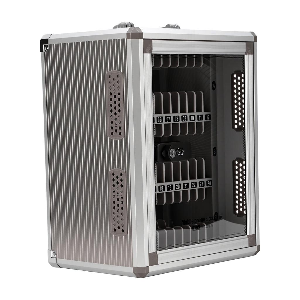 Cell Phone Locker 36 Slots Wall Mountable Phone Storage Cabinet with Mechanical Password Lock and Emergency Key for