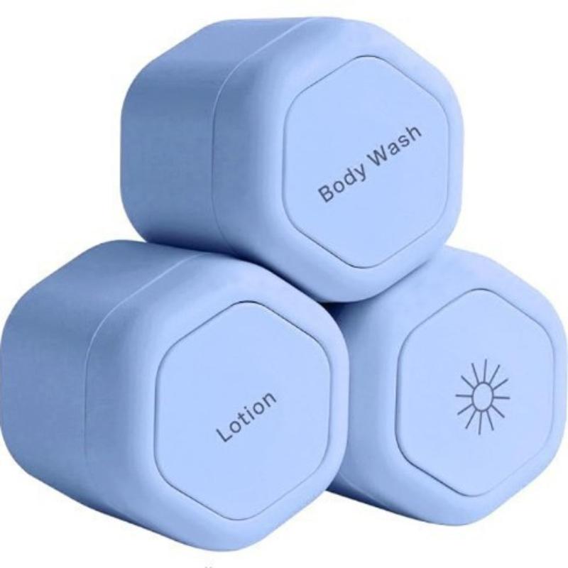 

3Pcs/set Refillable Containers for Skin Care Products | Magnetic Travel Capsules for Shampoo, Conditioner, Travel Storage синий