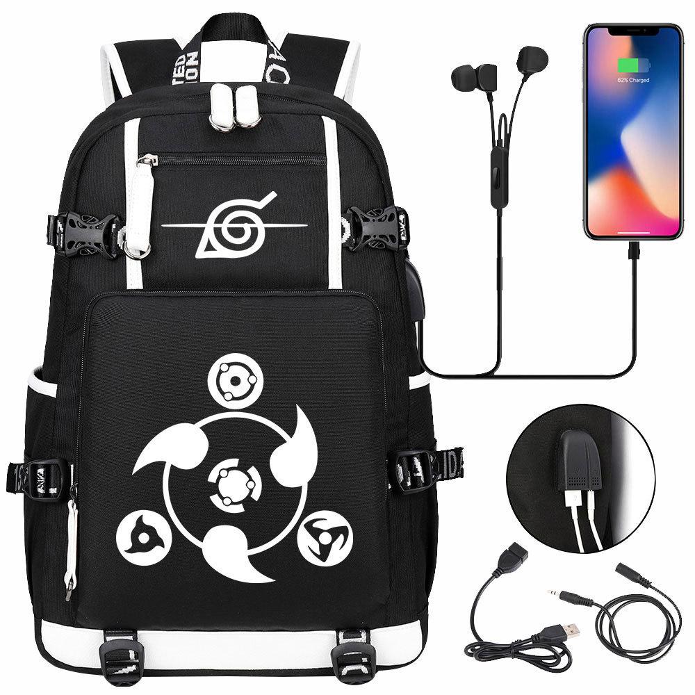 Neuer Naruto-Druck USB Teenager Schüler Schultasche Herren und Damen Freizeit Rucksack mit großer Kapazität Reise Rucksack