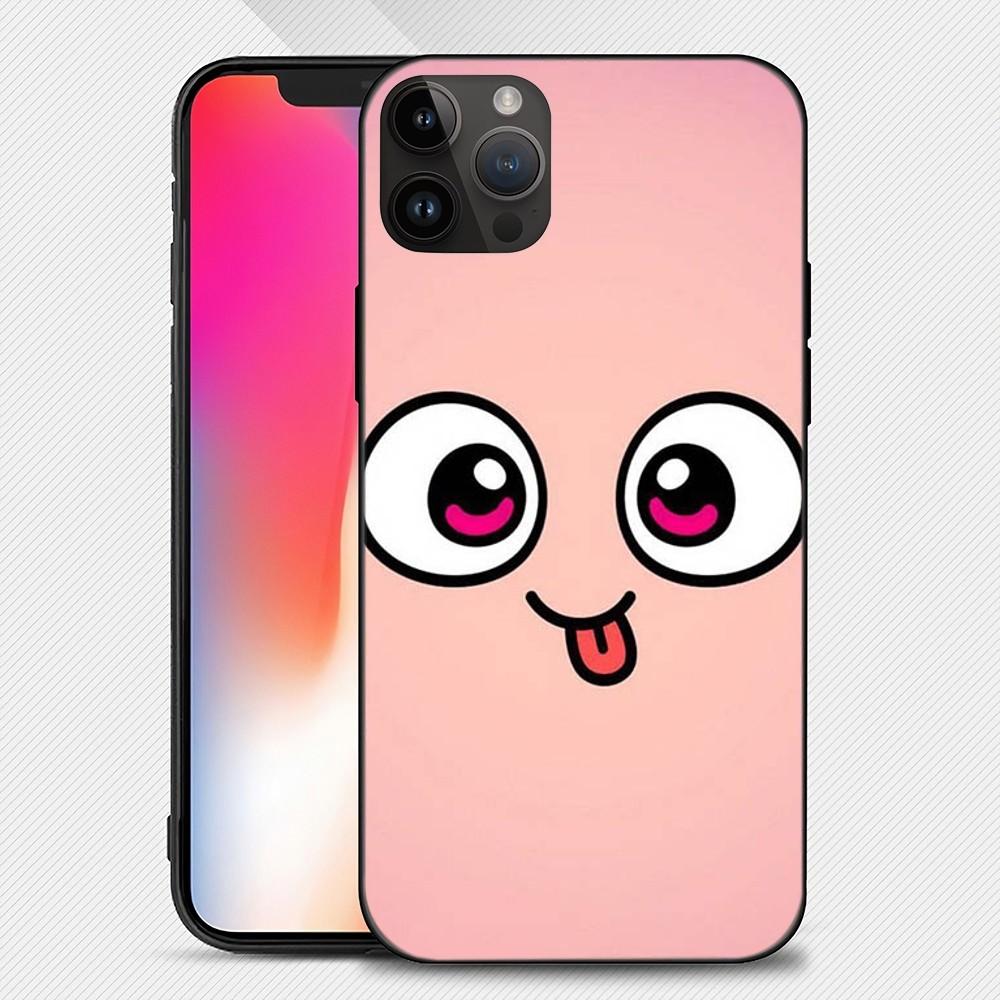 Funny Cute Cartoon Face Phone Case Iphone15 14 13 12 11 Pro Max Mini X 7 8 Soft Case