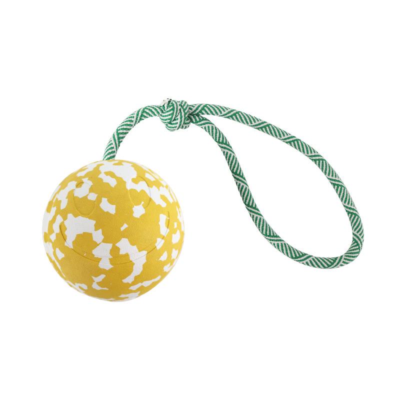

Colorful Interactive Pet Toy Balls, Bio-based Degradable Small Dog and Large Dog Elastic Balls Yellow + white small