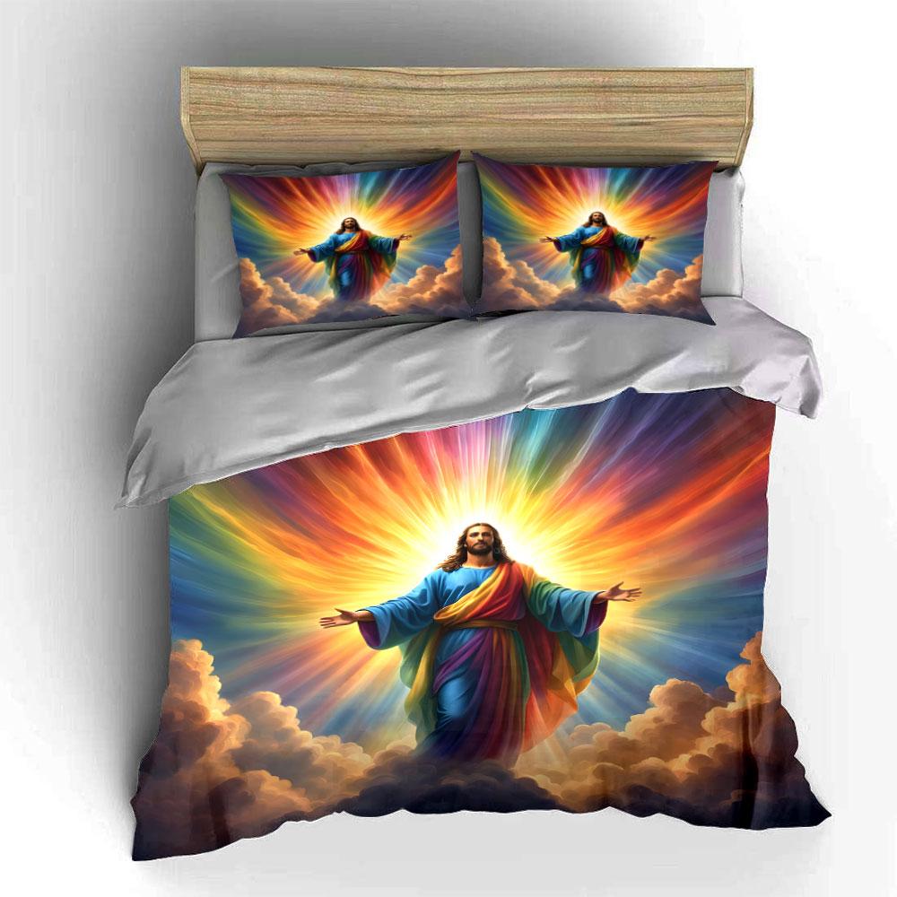 Radiant Spiritual Art Three-Piece Set  Exquisite Three-Piece Bedding Set Gift For Kids And Adults EU Twin 135X200cm&set