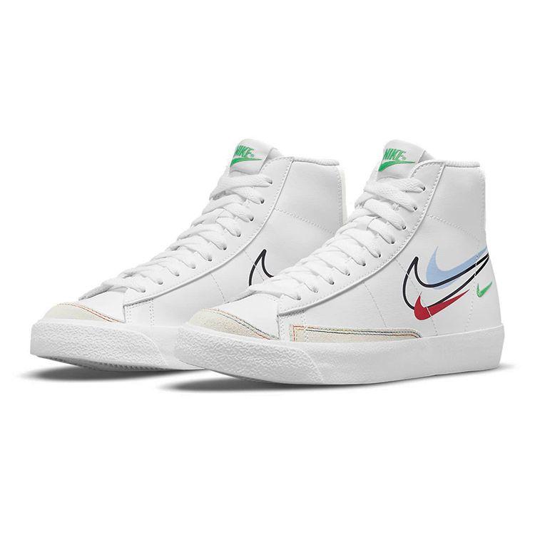 Nike Blazer Mid '77 GS Swoosh Pack Bianco Alluminio Nero Verde Chiaro Scintillante DM9475-100