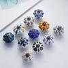 Pumpkin Shape Cabinet Door Knobs Floral Pattern Ceramic Cabinet Knobs  Cupboard Door