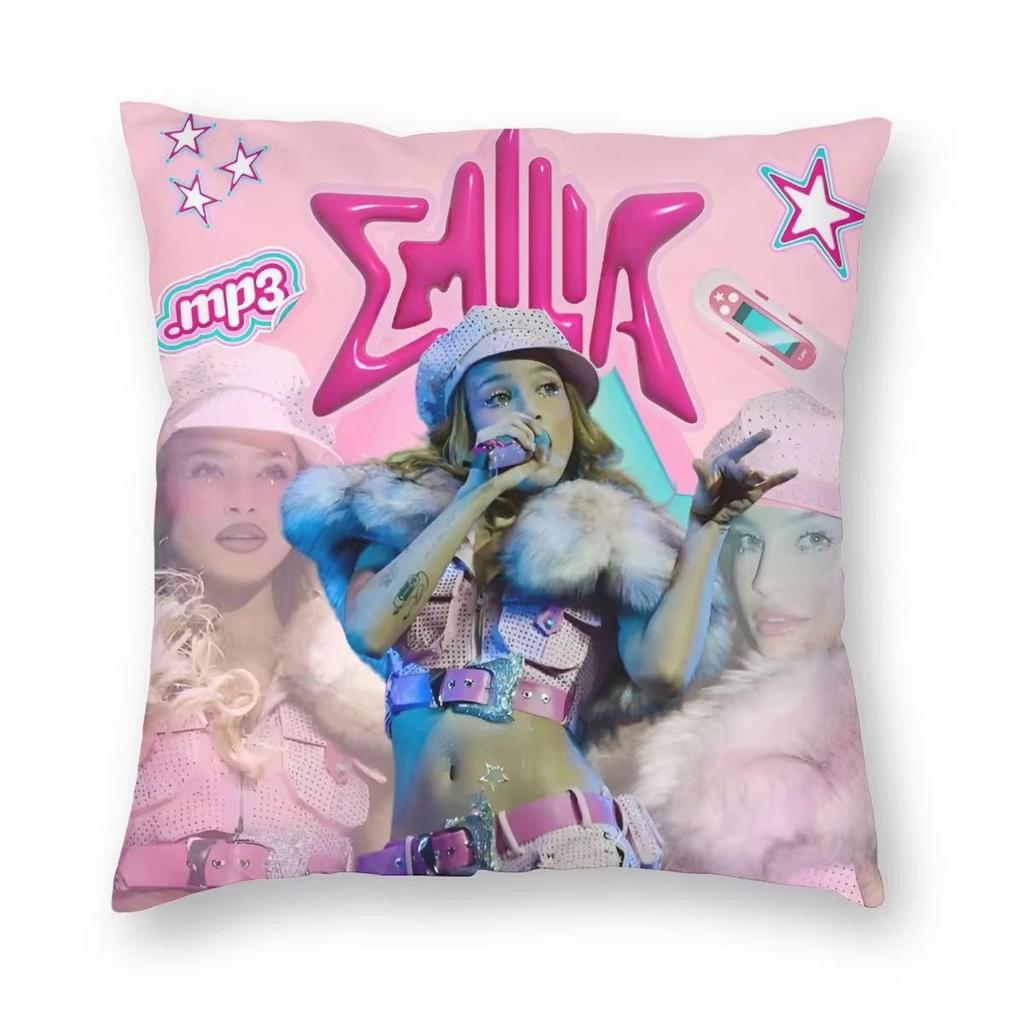 Emilia Mernes MP3 Kissenbezug Doppelseitiger Druck Polyester Kissenbezug Dekor Kissenbezug für Sofakissen Zuhause Quadratisch 45*45cm