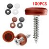 100pcs Hinged Plastic Screw Cap Cover Nuts Fold Snap Protective Cap Button For Car Furniture Decorative Nuts Bolts Hardware