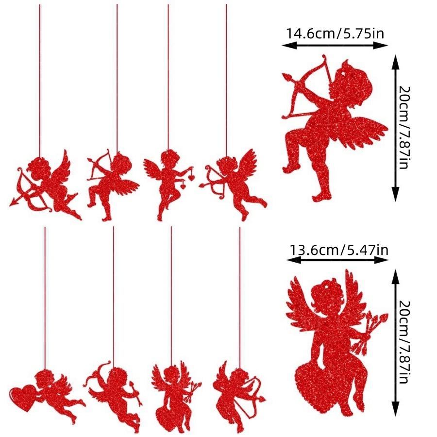 

8pcs Valentine s Day Cupid Hanging Decoration Red Angel Decoration Tag Wedding Proposal Engagement Party Background Layout 4XL