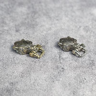 Bärenkopf Messing Schnalle EDC Outdoor DIY Geflochtene Paracord Survival Armbänder Zubehör Retro Regenschirmseil Lanyard Perlen