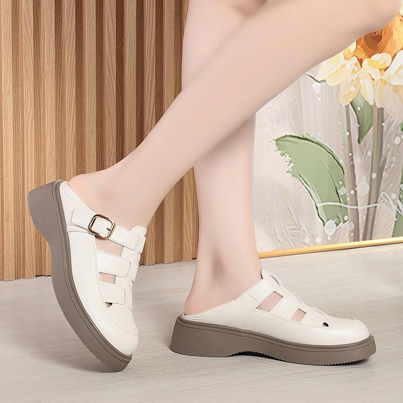 Summer Baotou Hollow Thick Bottom Roman Sandals for Women