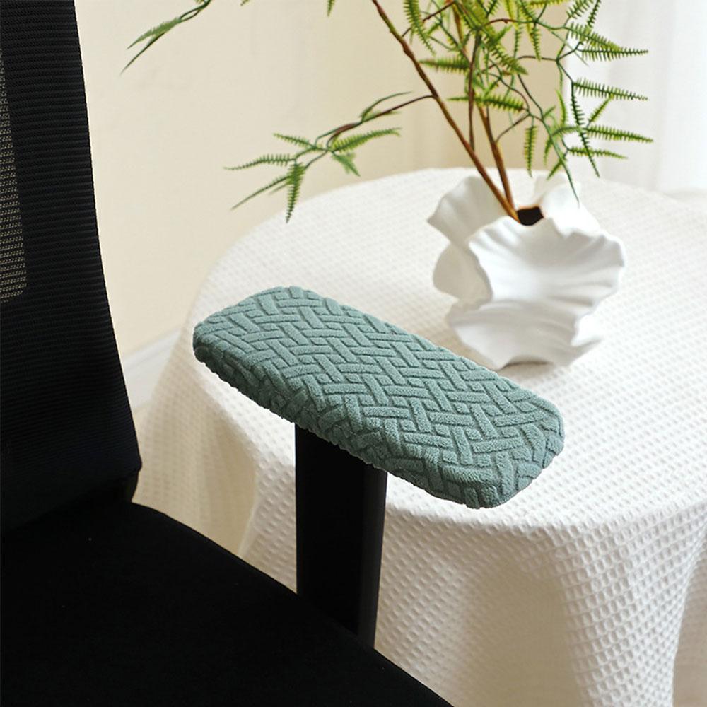Stretchy Jacquard Chair Armrest Covers Universal Fit Embossed Knit Arm Slipcover Washable Computer Gaming Chair Arm Protector