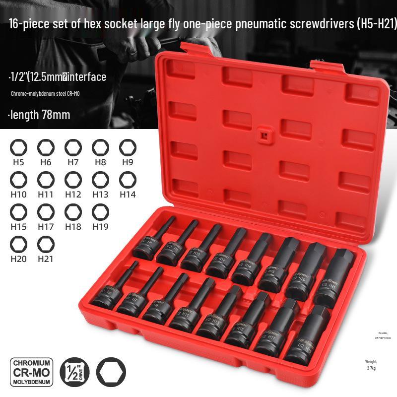 1/2" Electric Hex Socket Wrench and Screwdriver Bit Set