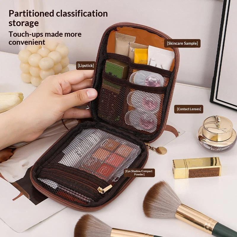 Transparent Travel Cosmetic Bag Portable Mini Waterproof Cosmetic Lipstick Bag Large Opening With Zip Outdoor Clutch Bag