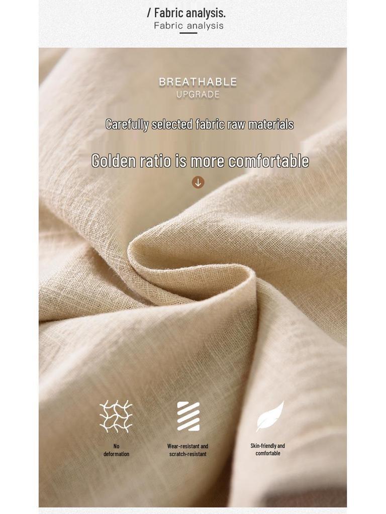 Spring New Cotton Linen Women's Elastic Waist Lantern Pants