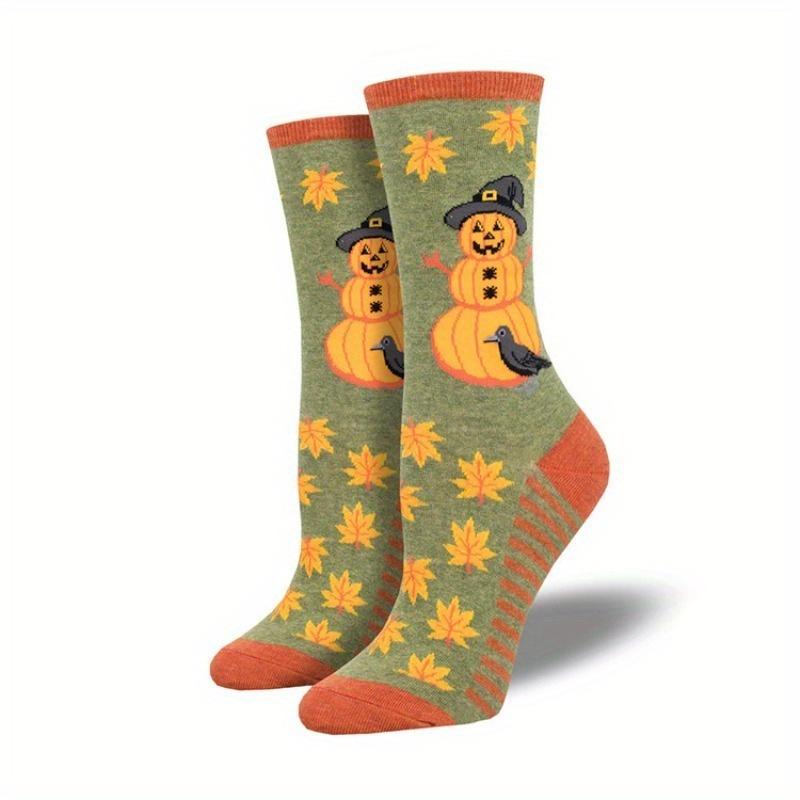 1 Pair New Halloween Creative Funny Pumpkin Jacquard Socks for Men and Women Lovers Socks.