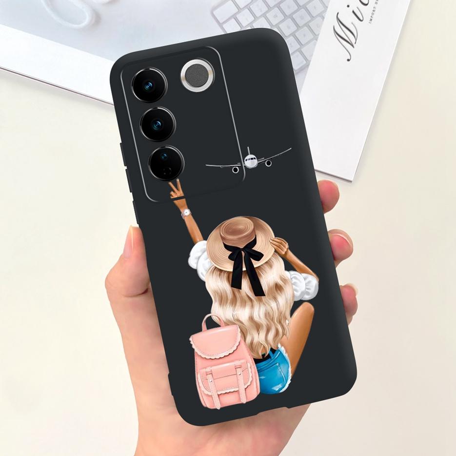 For Vivo V27 Case Vivo V27e V2237 Cute Fashion Painted Cover Soft Silicone Phone Case For Vivo V27 Pro V 27 V27e Back Cover Bags