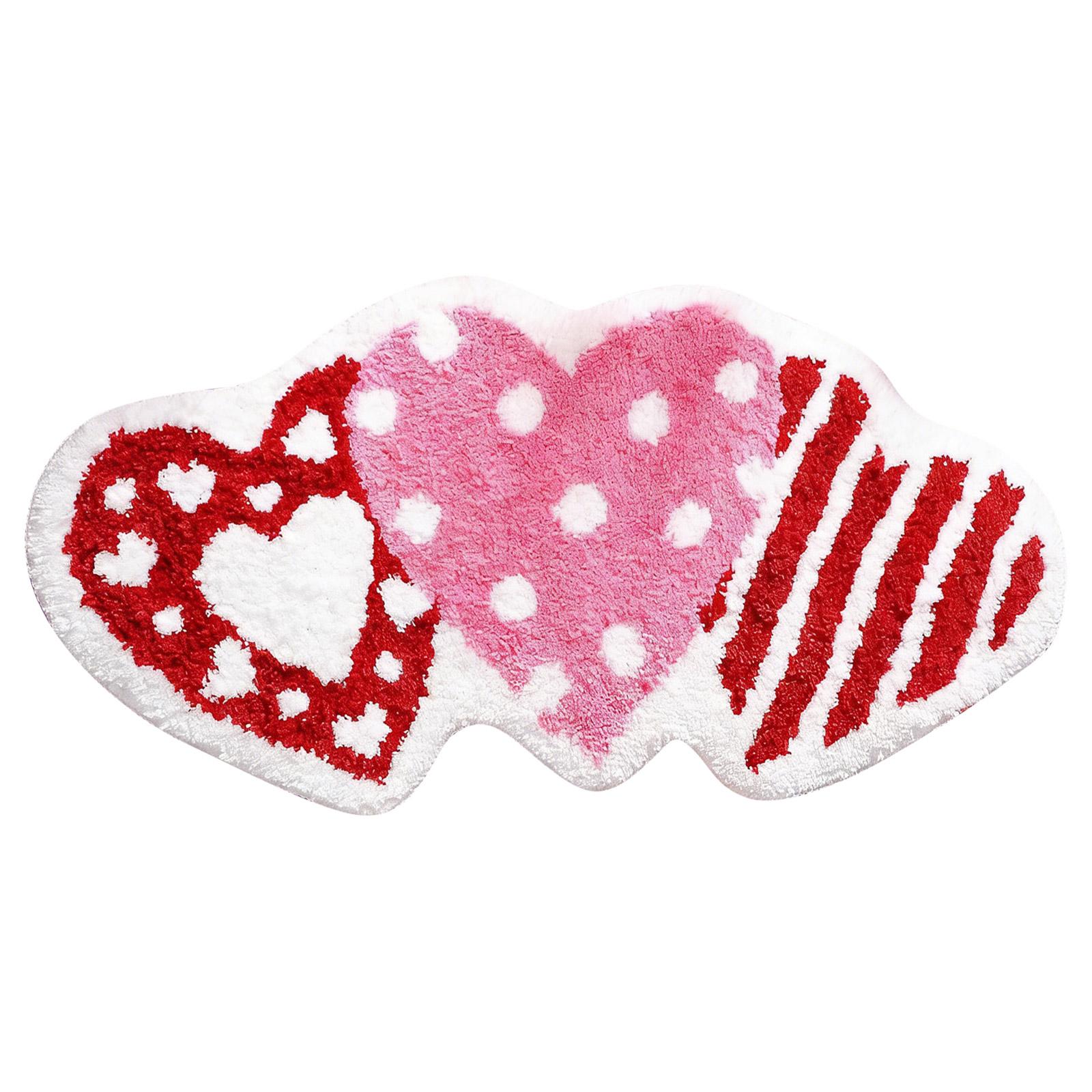 

Valentine s Day Heart-shaped Rug, Festive Decorative Mat, Soft And Non-, Suitable For Bedrooms, Bathrooms And Entryways. One Size