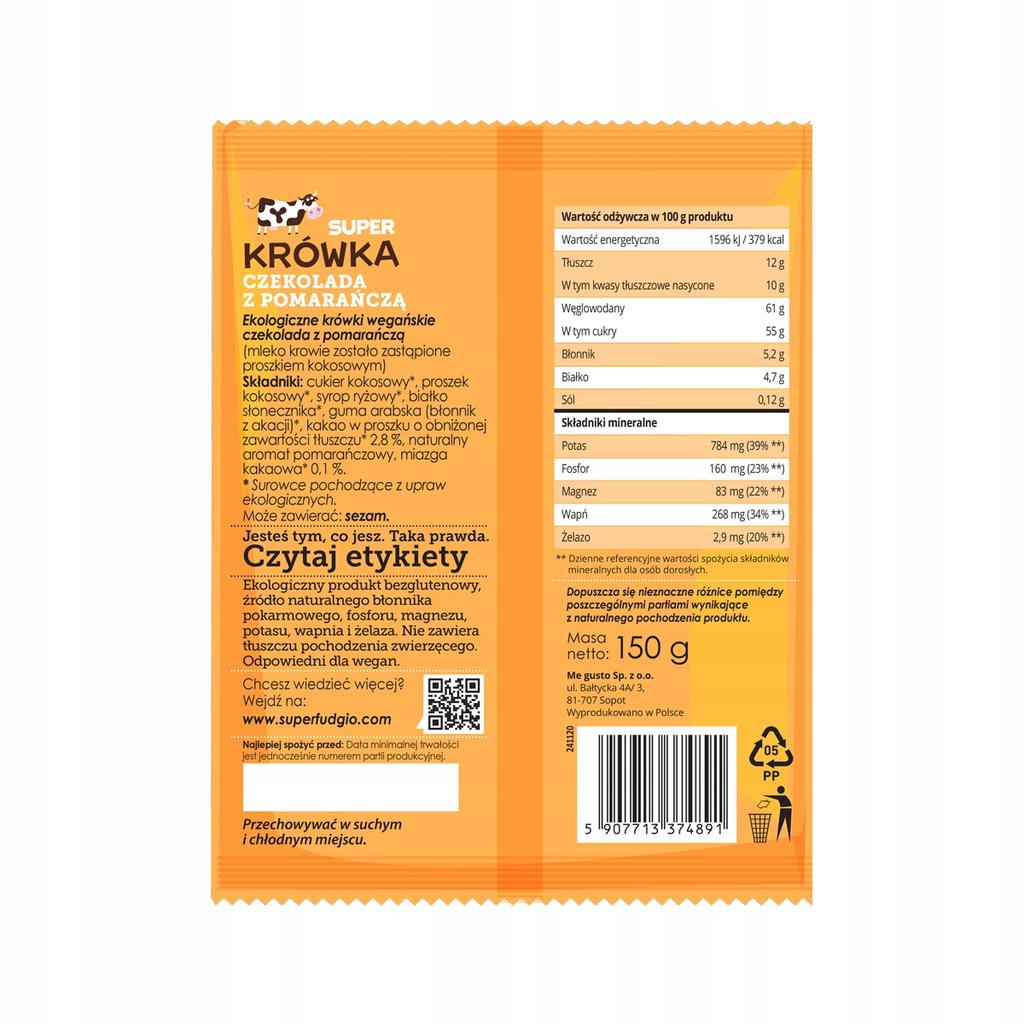 Vegan dairy-free fudge chocolate with orange 150g