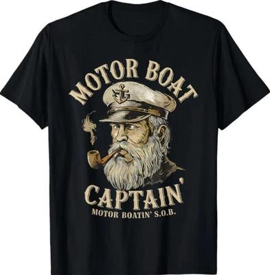 Kapitan Łodzi Motorowej Zabawna Koszulka Pontonowa Łodzie Motorowe Jezioro S-5XL Q8374 Koszulka Unisex
