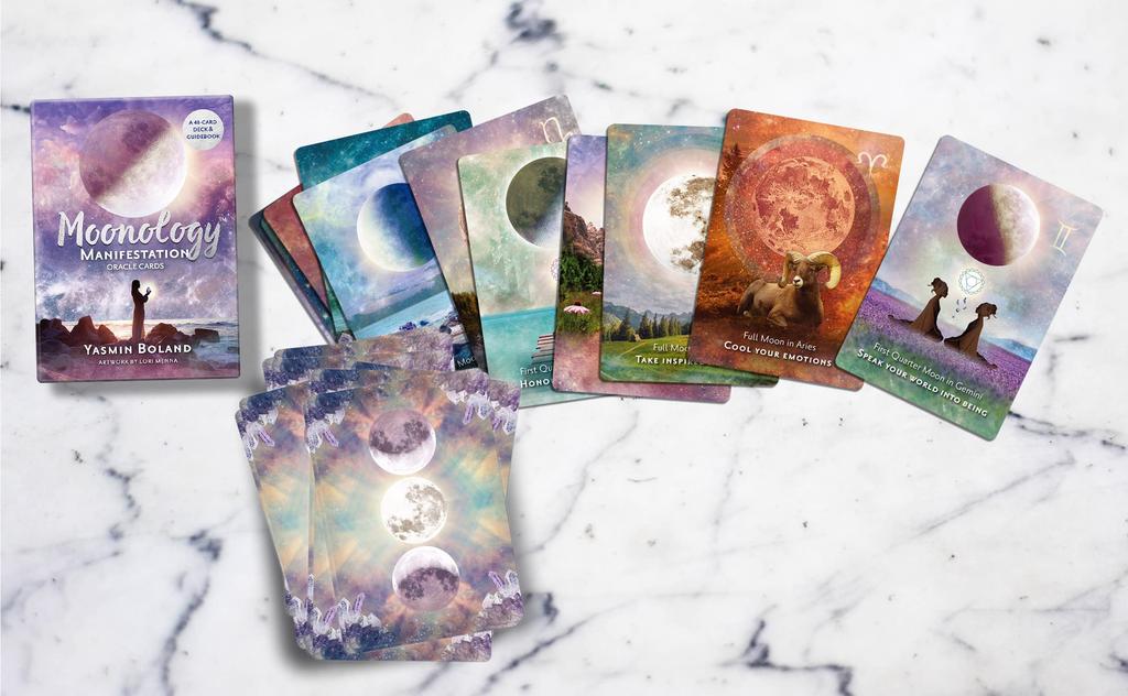 I.I.J. Moonology Manifestation Oracle Cards, Japanese Edition, Affirmations, Fortune Telling, with Japanese Instructions