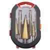 6-Piece Titanium Step Drill Bit Set for Woodworking and Grooving with Plastic Box