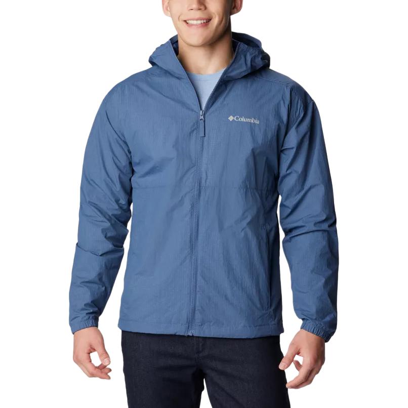 Columbia Solid Color Windbreaker Hooded Zipper Jacket Men Jackets Blue WE3899-478