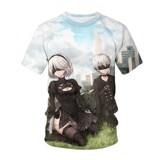 Nier Automata 3D T-shirt stampata Anime Gioco Sexy Ragazza carina 2B Streetwear Uomo Donna Moda Harajuku Magliette Top