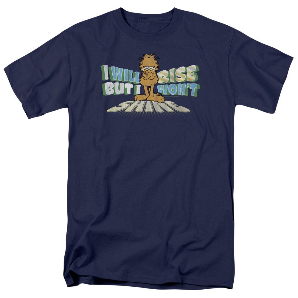 Garfield Rise Not Shine T Shirt Mens Licensed Cat Jim Davis Comic Tee Navy S