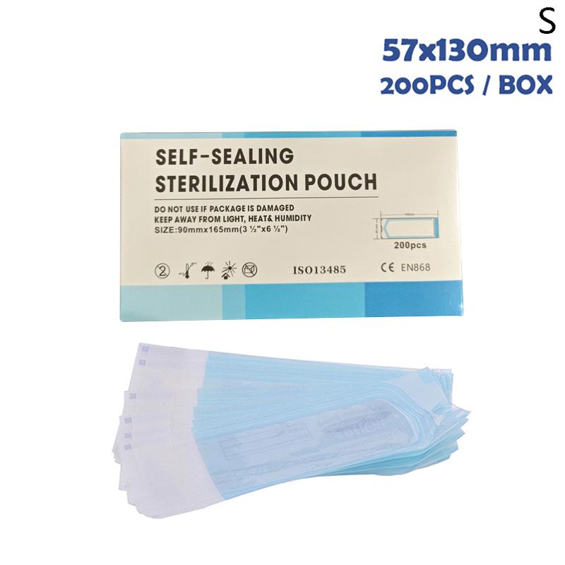 

200 шт Одноразовий набір стерилізаційних дезінфекційних пакетів Стерилізатор для інструментів для нігтів ПП пакети Обладнання для нігтів Дезінфекційні аксесуари 57x130mm