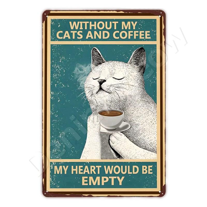 Funny Bathroom Quote Metal Tin Sign, Black Cat, Wash Your Paws, Poster for Home, Bathroom, Cafe, Wall Decor, Gift for Women