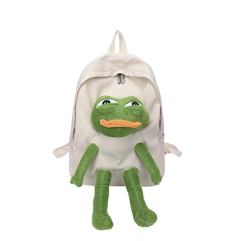 Sac à dos amusant pour enfants Grenouille Garçons et Filles Mode Sacs d'école pour enfants blanc