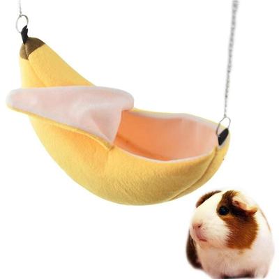 Neuartiges Bananenform Nest Plüsch Baumwolle Hamster Warmes Haus Hängematte Maus Wohnzimmer Hängender Baum Bett Meerschweinchen Ruhe Hängematte
