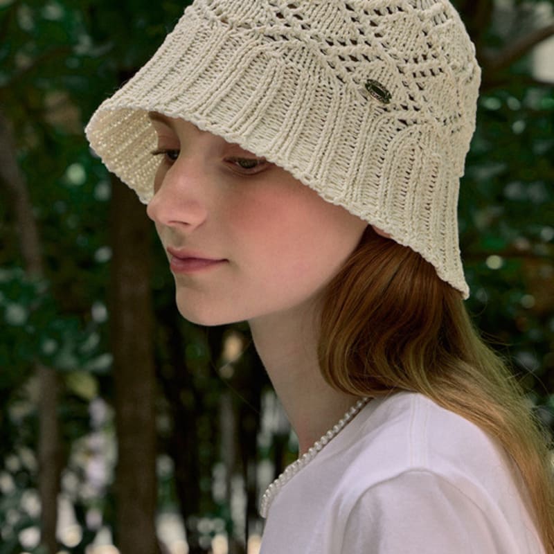 

НЕЛОКАЛЬНАЯ Крючком Вязаная Панама - Слоновая кость Ivory_FREE