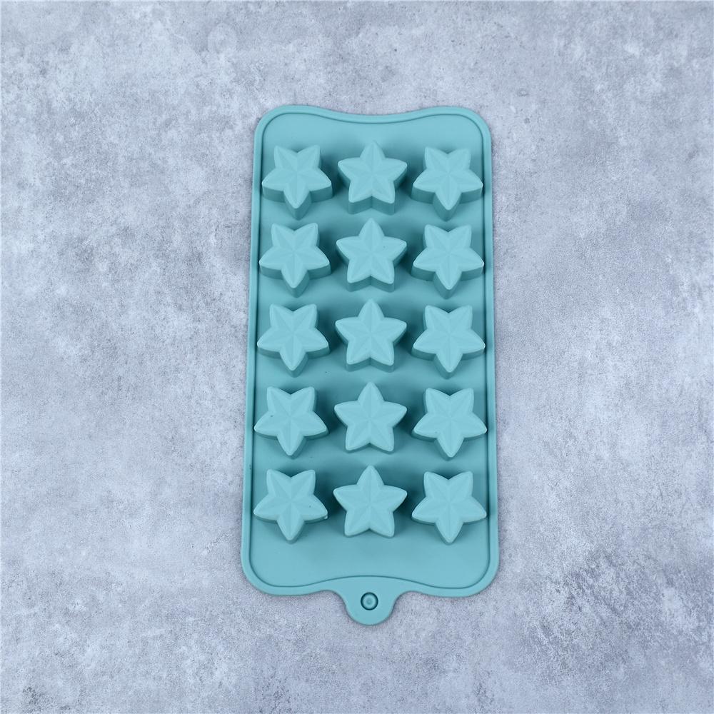Silicone Ice Cream Chocolate Mold Cookie Five-pointed Star Mould for Jelly Fudge Truffle Ice Cube Cake Decoration Baking Tools