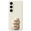 For Samsung Galaxy S24 FE Case Angry Cat Pattern Printing Straight Edge TPU Phone Back Cover