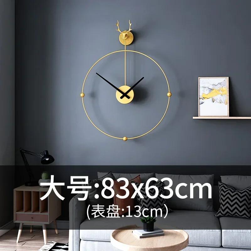 Spain Large Wall Clock Modern Silent Watches LED Light Creative Houde Led Gold Clocks Home Decor Living Room Decoration LQU2C7V3